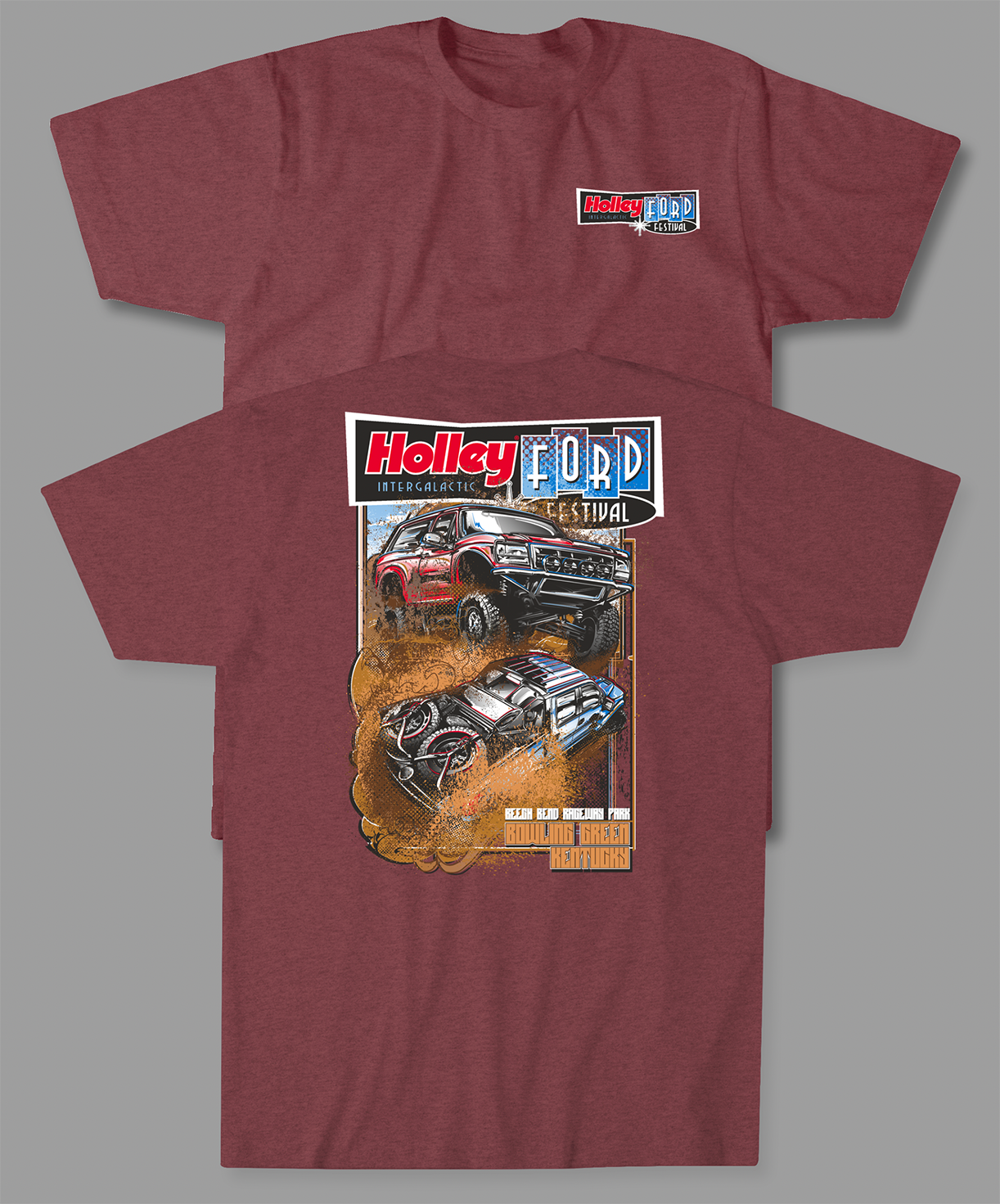 07. Ford Fest Off Road Tee (Adult) - Burgundy Heather